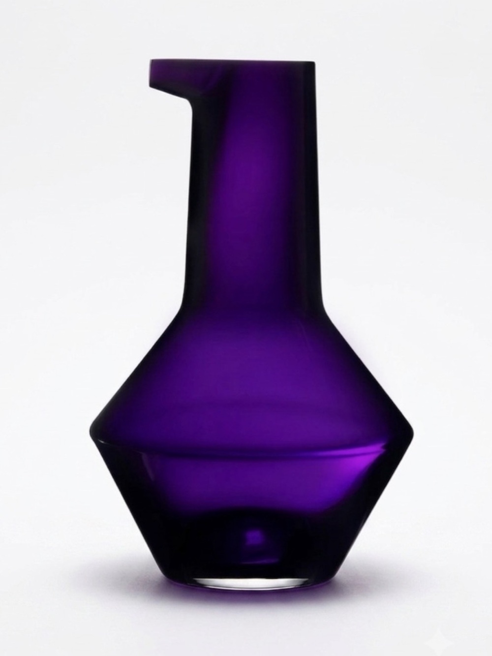 NIB NUDE Glass Beak Carafe Purple Lead-Free Crystal Modern Art Decanter